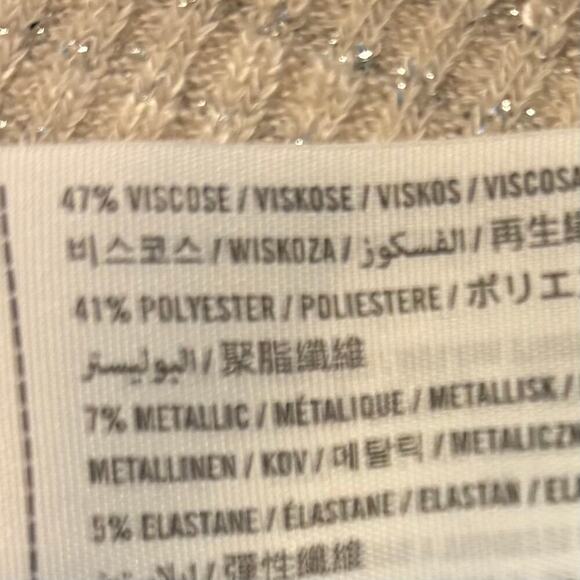 Y2K ABERCROMBIE & FITCH cream sparks mock neck long sleeve top, size large - Picture 8 of 8